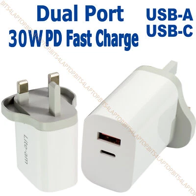 Dual Port PD Stecker Adapter 30 W Schnellladegerät Aufladen für iPad mini 1. Gen - Bild 1 von 4