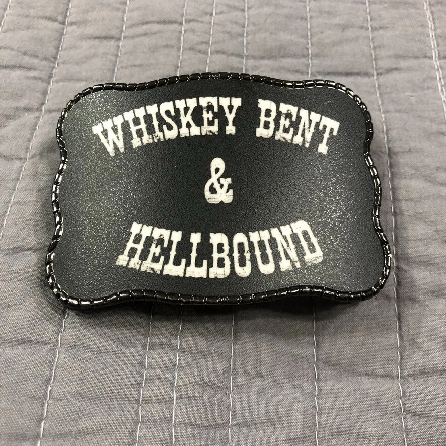 Cartera Hebilla Cinturón Whisky Doblado Hellbound Dinero ID Tarjeta de Crédito Western RFID Foto 1 de 4