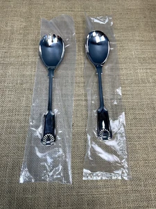 VINTAGE UNITED CUTLERS OF SHEFFIELD EPNS SALAD SERVERS SPOON FORK - NEW UNUSED - Picture 1 of 16