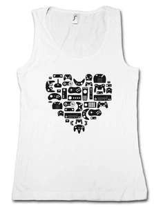 CONTROLLER HEART II TANK TOP T-SHIRT Video Game Gamepad NES Evolution Joystick - Picture 1 of 2