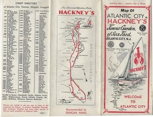 c1935-40 Map of Atlantic City to Hackney's Famous Garden of Sea Food - Picture 1 of 4