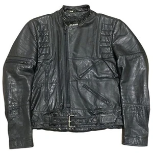 Wilsons Vintage Black Leather Motorcycle Jacket Men Sz M/38 - Picture 1 of 12