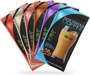High Protein Iced Coffee Sampler Pack, 20 G Protein, 2 Shots Espresso, 1 G Sugar - Picture 1 of 7