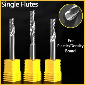 Single Flute Solid Carbide  Endmill For Plastic/Density Board Shank CNC End Mill - Picture 1 of 35