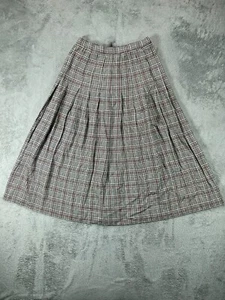 Damen Röcke 8 Vintage Seidenmischung GILMOR schwarz Hahnentritt Plissee A-Linie Midi - Bild 1 von 9