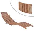 175x50x55cm Outdoor Garden Solid Wood Teak Furniture Folding Sun Lounger Day Bed