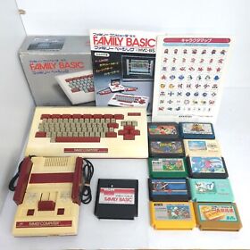 Nintendo Family Basic Keyboard boxed for Famicom Cartridge 10 Games & Manual
