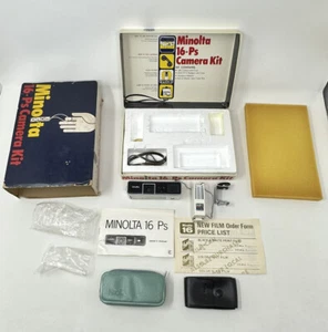 Minolta 6PS Kamerakit Subminiatur Objektiv Rokkor 3,5/25 Duo Fit-S Blitzpistole Etui - Bild 1 von 19