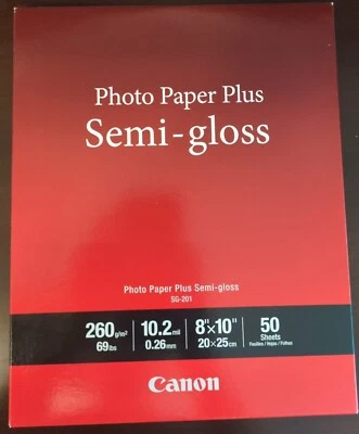 Canon Photo Paper Plus | Semi-gloss | 8"x10" | SG-201 | 50 Sheets - Image 1 of 2