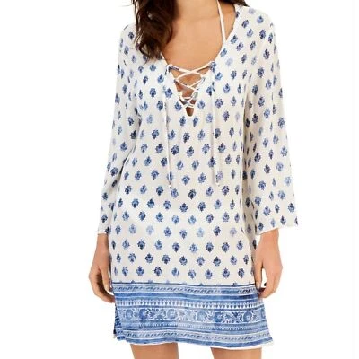 Túnica encubierta J Valdi Venice con cordones y cuello para mujer talla M azul marino Foto 1 de 4