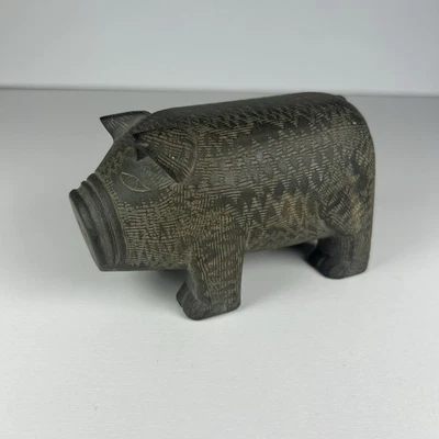 Piggy Pig Paperweight Door Stop Heavy Material Stone Folk Carving Made In Korea - Image 1 of 4