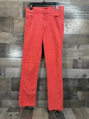 Mother High Waisted Rascal Ankle Fray Red Jeans Chalk It Up Size 26 - Image 1 of 4