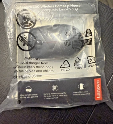 Ratón compacto inalámbrico Lenovo 300 GX30K79402 negro NUEVO SELLADO  Foto 1 de 2