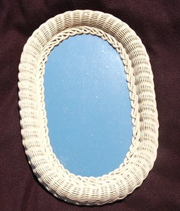 Bemalter Weidenspiegel ~ 181/2 x 121/2" ~ sehr guter Zustand ~ Vintage - Bild 1 von 4