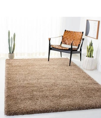 SAFAVIEH Milan Shag Collection Area Rug - 5'1" x 8', Dark Beige, Solid... - Image 1 of 4