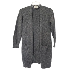 Anthropologie Damen Long Strickjacke leicht grau XSMALL Boho Preppy Arbeit  - Bild 1 von 6