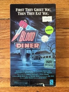 Blood Diner VHS 1987 Cult Horror Comedy Vestron Video Slasher Slip Rare OOP - Picture 1 of 4