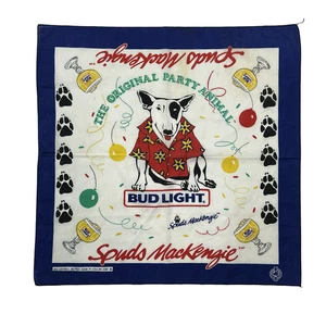 Vintage 1987 Bud Light Spuds MacKenzie Bandana Party Animal Dog Made USA 50/50 - Picture 1 of 5