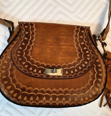 Bolso de hombro de cuero de vaca colorado vaquero occidental Foto 1 de 4