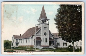 IGLESIA ALEMANA DE 1910-20 DOGEVILLE NUEVA YORK NY JOHN MUTCHLER JR postal - Imagen 1 de 2