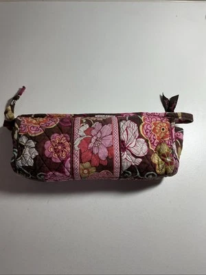 Vera Bradley макияж косметичка органайзер Mod цветочный розовый и коричневый - Изображение 1 из 4