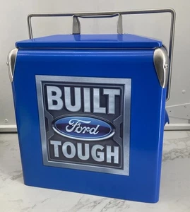 10Qt Vintage Style Metal Cooler Box, officially Licensed Built Ford Tough. - Picture 1 of 10