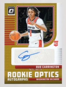 BUB CARRINGTON 2024-25 DONRUSS OPTIC ROOKIE OPTICS GOLD PRIZM RC AUTO #06/10 - Picture 1 of 2