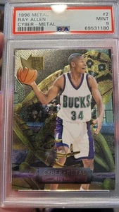 1996 Metal Cyber-Metal Ray Allen RC Rookie Milwaukee Bucks Heat Celtics PSA 9 - Bild 1 von 4