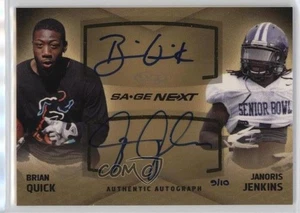 2012 SAGE Next Dual Auto /10 Brian Quick Janoris Jenkins #DA-46 Rookie Auto RC - Picture 1 of 3