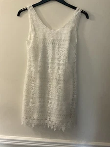 Women’s Size Eur36 H+M Thin Laced Design White Mini Dress. Winter/ Summer Sun - Picture 1 of 2