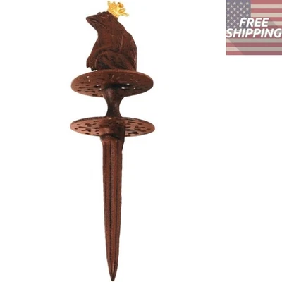 Guía de manguera de jardín Regal Frog Prince - Acento decorativo de hierro fundido de 13 pulgadas Foto 1 de 3