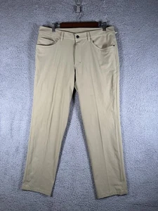 Pantalones Lululemon Para Hombres 34 Caqui ABC Clásicos Calce Ajustado Elastizados Cremallera Bolsillo Viajero - Imagen 1 de 14