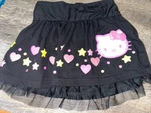 Hello Kitty girls size 6/6x pink yellow black glitter skirt Shorts Skort tulle - Picture 1 of 7