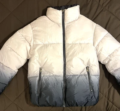 Members Only Women’s Ombre Puffer Jacket Size Small White-Black BNWT - Image 1 of 4