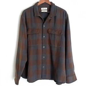 Camisa-chaqueta fácil de sarga cepillada MADEWELL para hombre talla XL cacao caliente  - Imagen 1 de 7