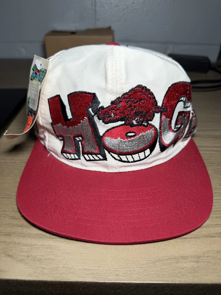 Sombrero ajustable raro vintage años 90 Arkansas Razorbacks Hogs Top of the World Foto 1 de 4