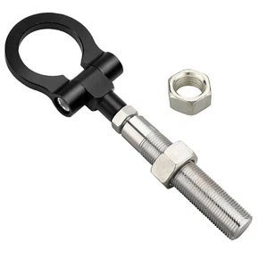 BLACK Folding Ring Heavy Duty Tow Hook Kit for Jeep Renegade Patriot Cherokee - Picture 1 of 4