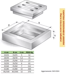 Manufatti cemento COPERCHIO/CADITOIA ISPEZIONABILE LEGGERA misure varie - Foto 1 di 1