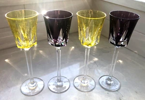 Set fünf (4) Cristal de Sevres / Frankreich 9 7/8" Weingläser wunderschön! KEINE Chips. - Bild 1 von 10
