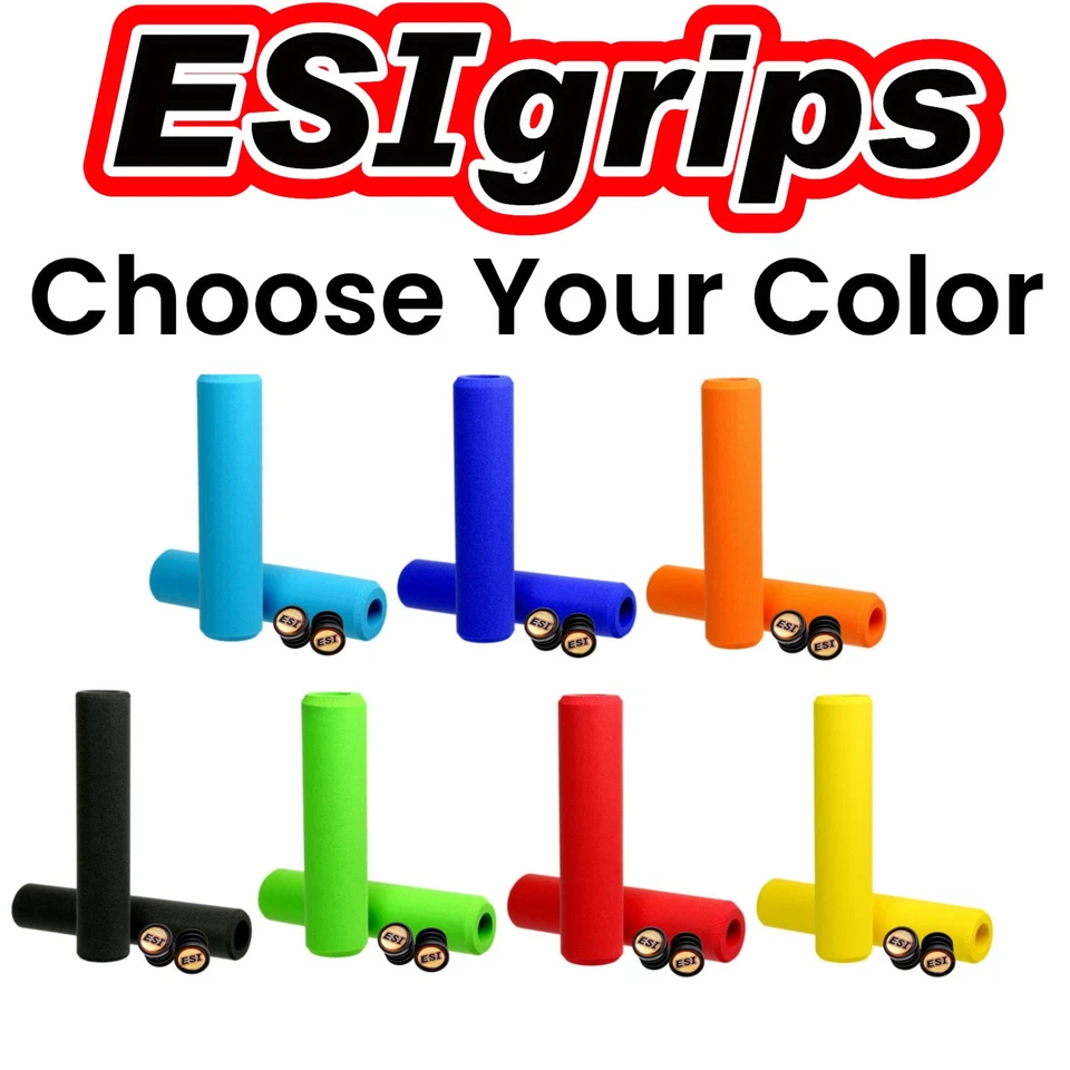 ESI Racer's Edge Bike Grips 100% Silicone Shock Absorbing 130mm 50g Choose Color - Image 1 of 1