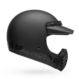 CASCO INTEGRALE BELL MOTO-3 CAFE RACER CLASSIC MATTE/GLOSS BLACKOUT - NERO OPACO - Picture 1 of 8