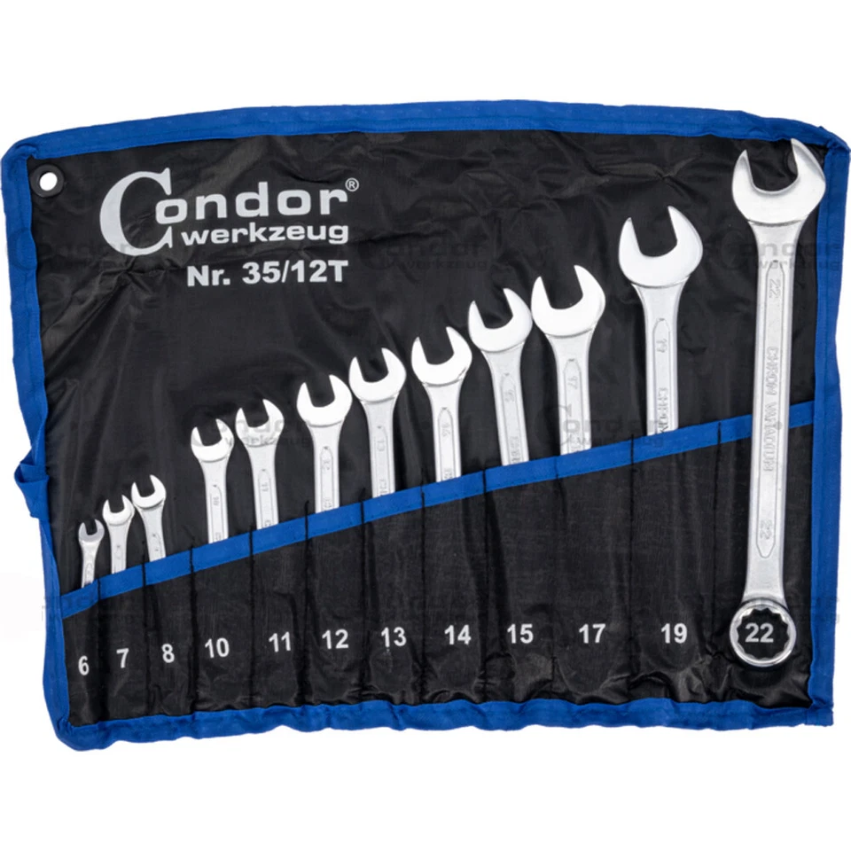 SERIE KIT SET CHIAVI COMBINATE STELLA E FISSA INGLESI 12pz 6-22mm CONDOR