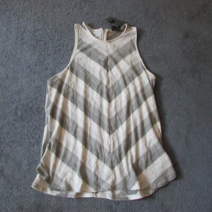 Neu mit Etikett Mossimo XL Strick-Tanktop grau weiß gestreift länger unten Reißverschluss hinten - Bild 1 von 2