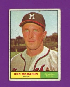 1961 Topps baseball card #278 Don McMahon Milwaukee Braves VGEX - Picture 1 of 2