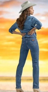 Wrangler 18MWZ Cowboy Cut Jeans 13/14 x 34 Slim Fit Tapered Stretch High-rise - Picture 1 of 12