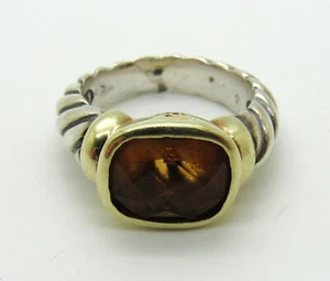 DAVID YURMAN 14K YELLOW GOLD + 925 CABLE RING W/ 3.50ct CITRINE - SZ 4.5 - 7.2g - Picture 1 of 8