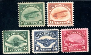 USAstamps Unused FVF US 1918 Airmail Short Scott C1 / C6 OG MH SCV $260 - Picture 1 of 2
