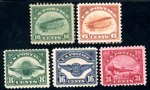 USAstamps Unused FVF US 1918 Airmail Short Scott C1 / C6 OG MH SCV $260 Cover