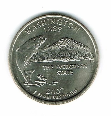 2007-P Philadelphia  Brilliant Uncirculated Washington 42TH State Quarter Coin! - Image 1 of 2