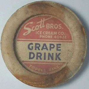 Traube Trinkflaschenverschluss Scott Bros. Topeka Kansas Vintage Milchdeckel - Bild 1 von 3